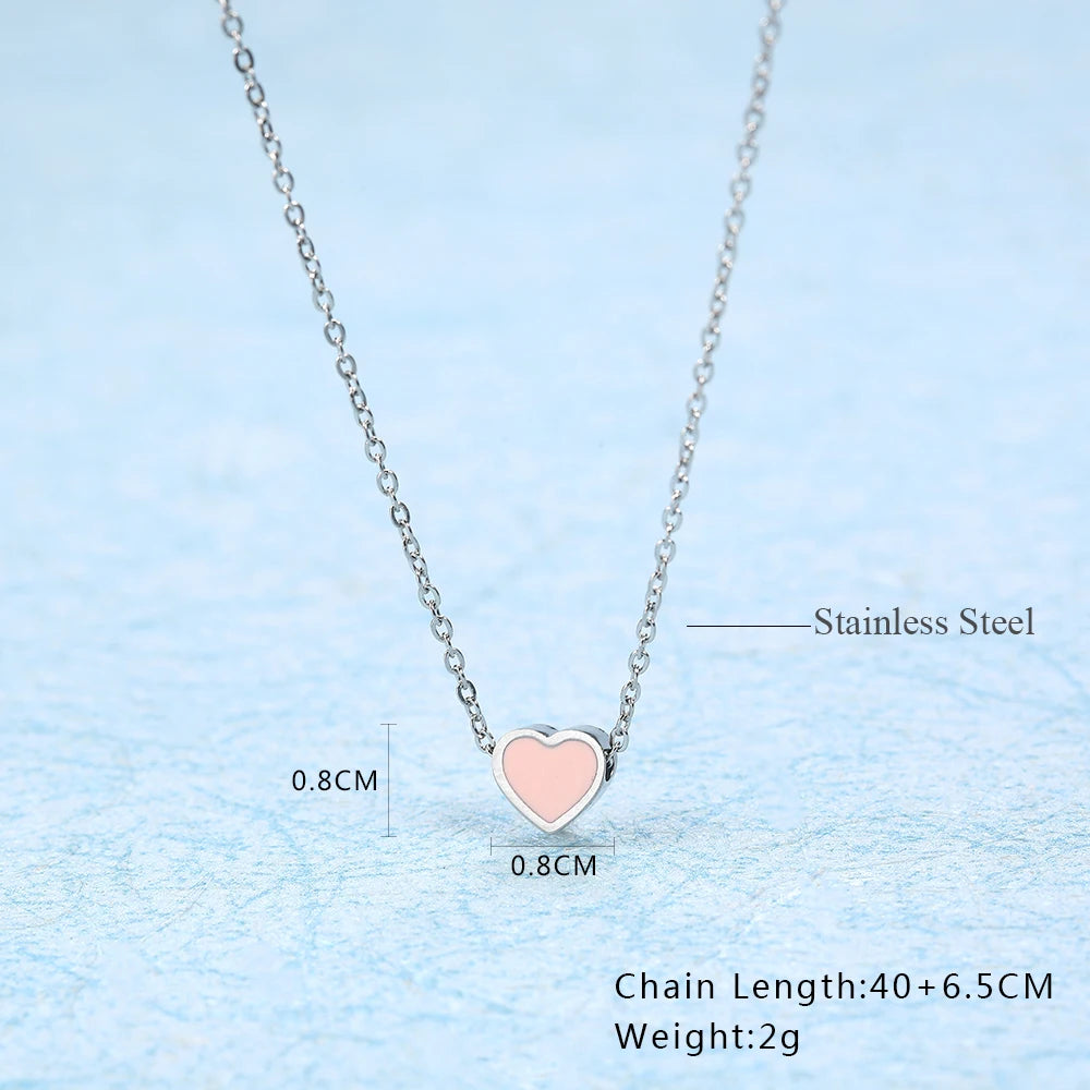 Stainless Steel Chain Choker Heart Best Friends Pendant Necklace Women Chocker Neckless Accessories Jewellery