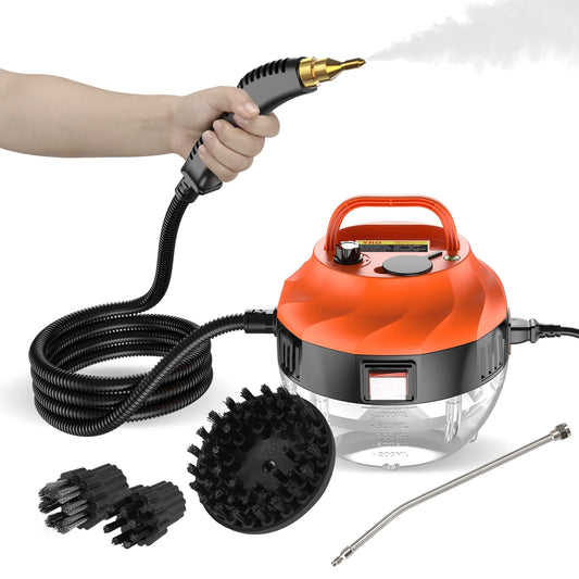 Steam Cleaner 2500W High Temperature Pressurized Steam Cleaner Machine with 3 Brush Heads for Kitchen Furniture Bathroom Car