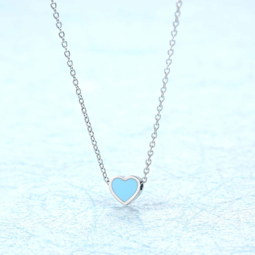 Stainless Steel Chain Choker Heart Best Friends Pendant Necklace Women Chocker Neckless Accessories Jewellery